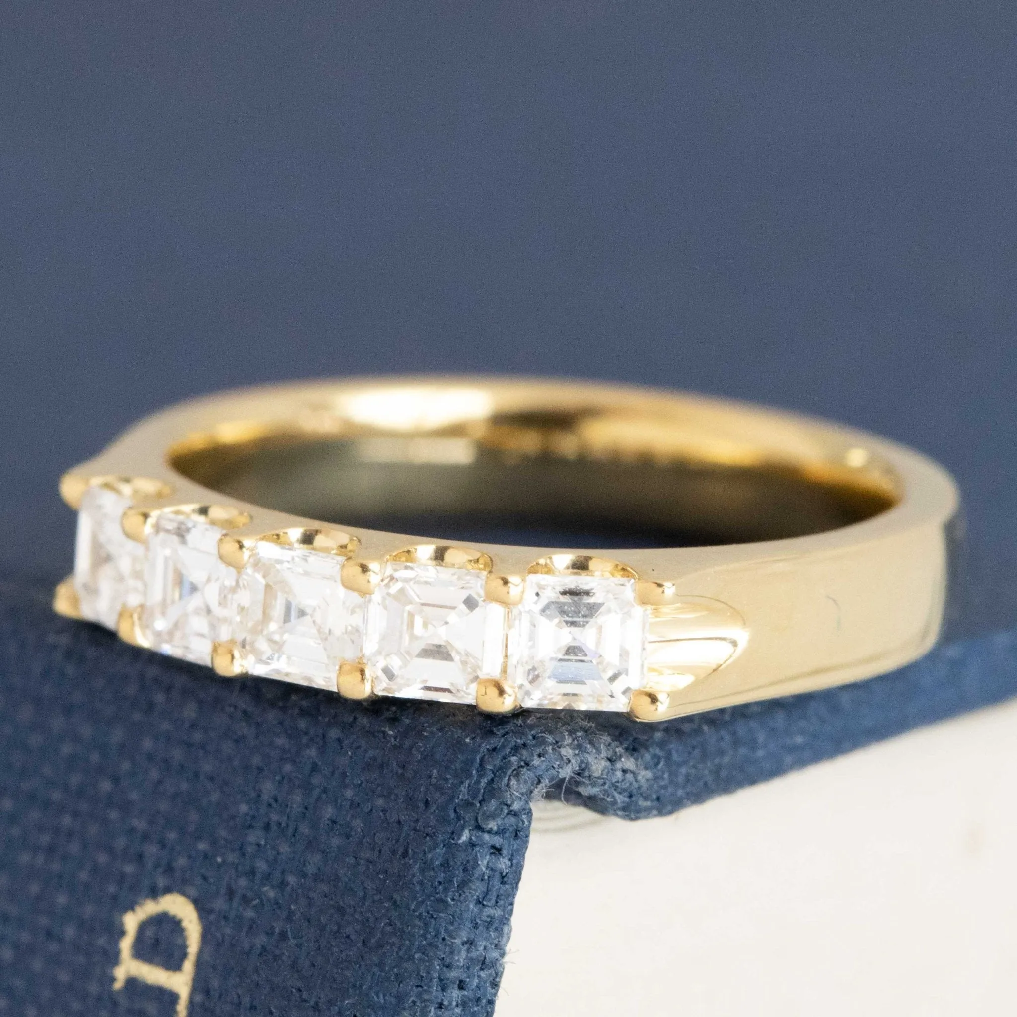 .64ctw Asscher Cut Diamond 5-Stone Band