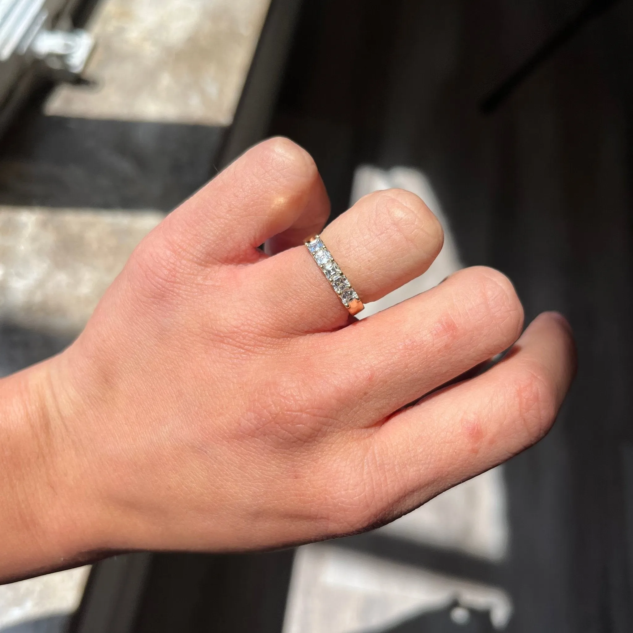 .64ctw Asscher Cut Diamond 5-Stone Band