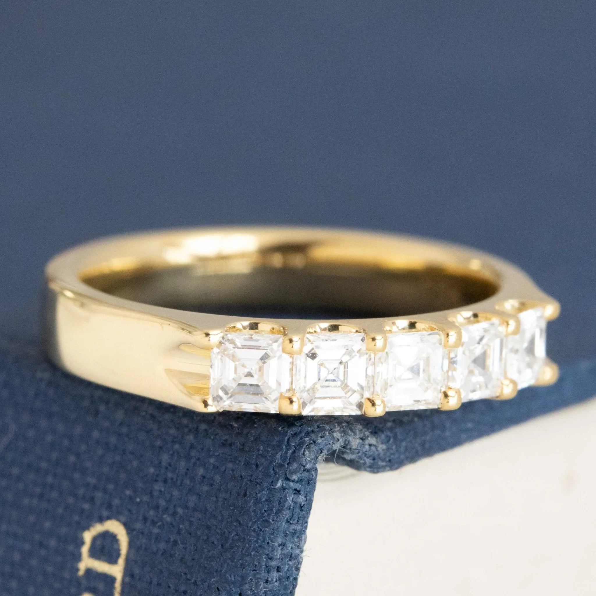 .64ctw Asscher Cut Diamond 5-Stone Band