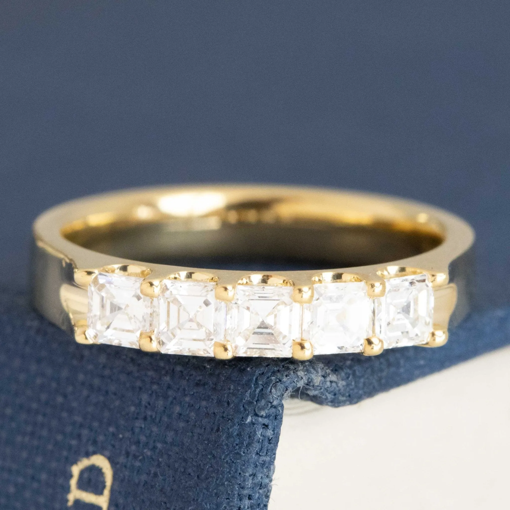 .64ctw Asscher Cut Diamond 5-Stone Band
