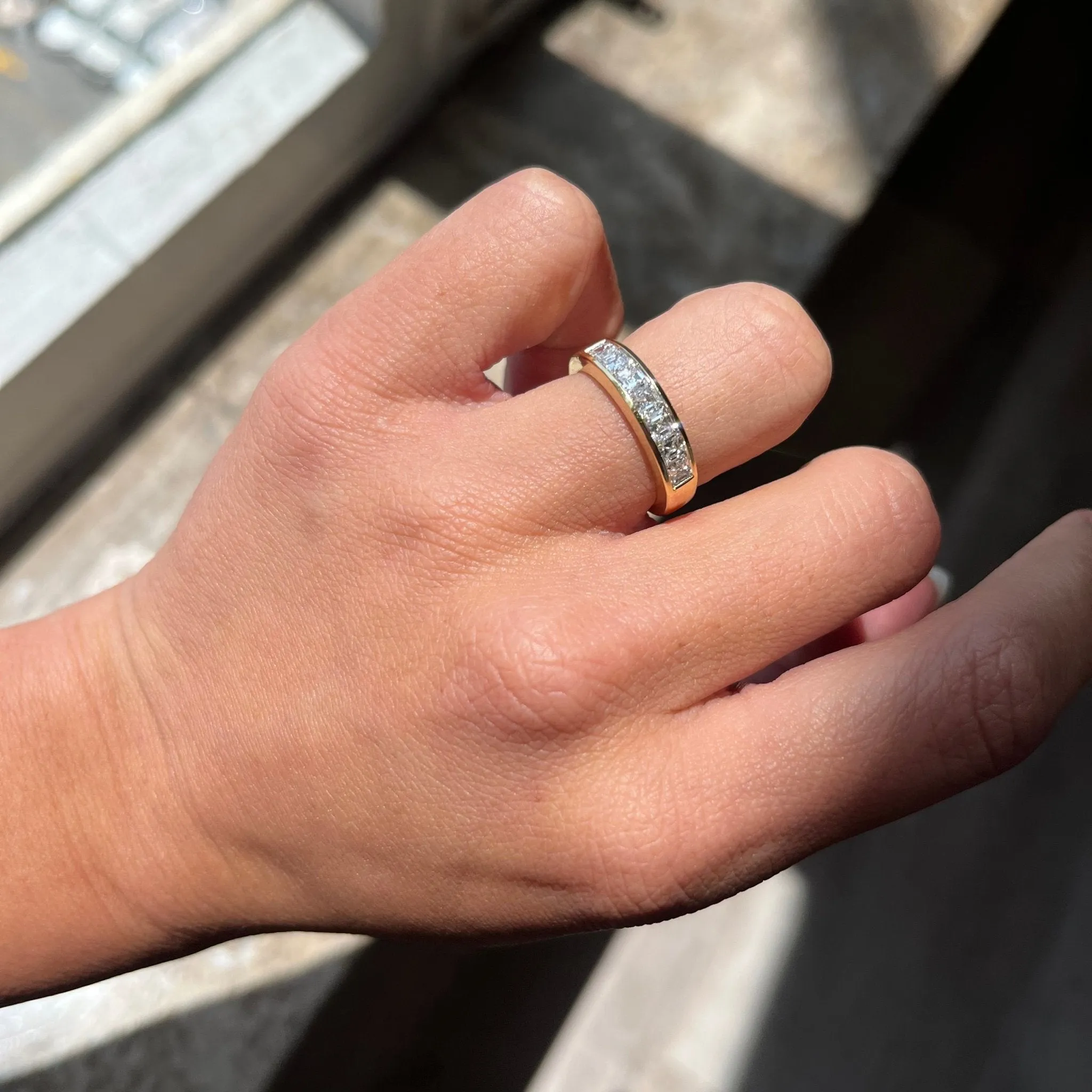 .89ctw Asscher Cut Diamond Channel Band