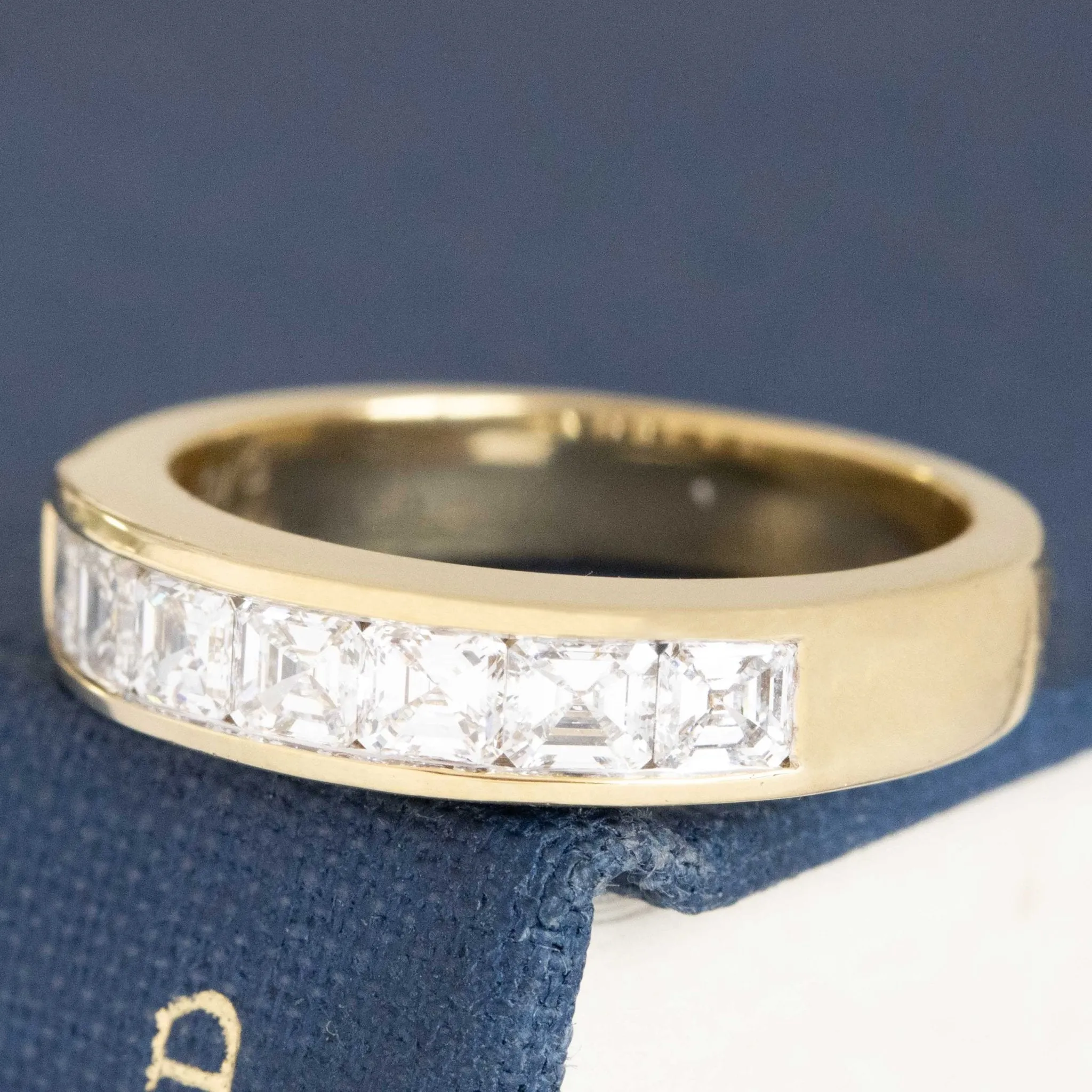 .89ctw Asscher Cut Diamond Channel Band
