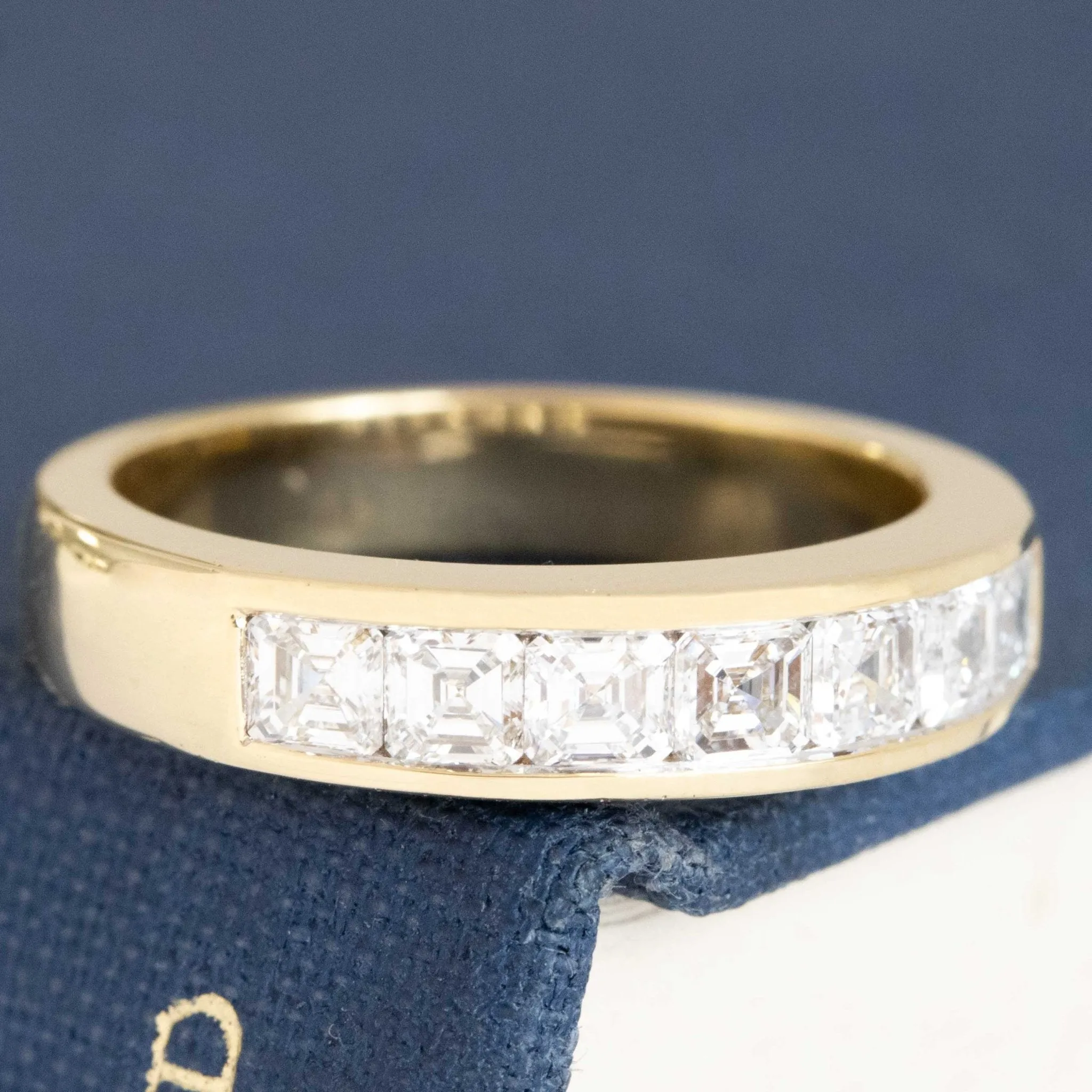 .89ctw Asscher Cut Diamond Channel Band