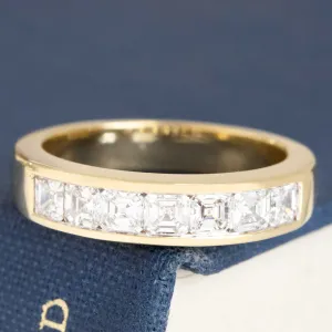 .89ctw Asscher Cut Diamond Channel Band