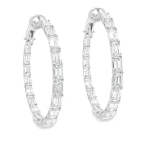 9.45ct 18k White Gold Diamond Hoops