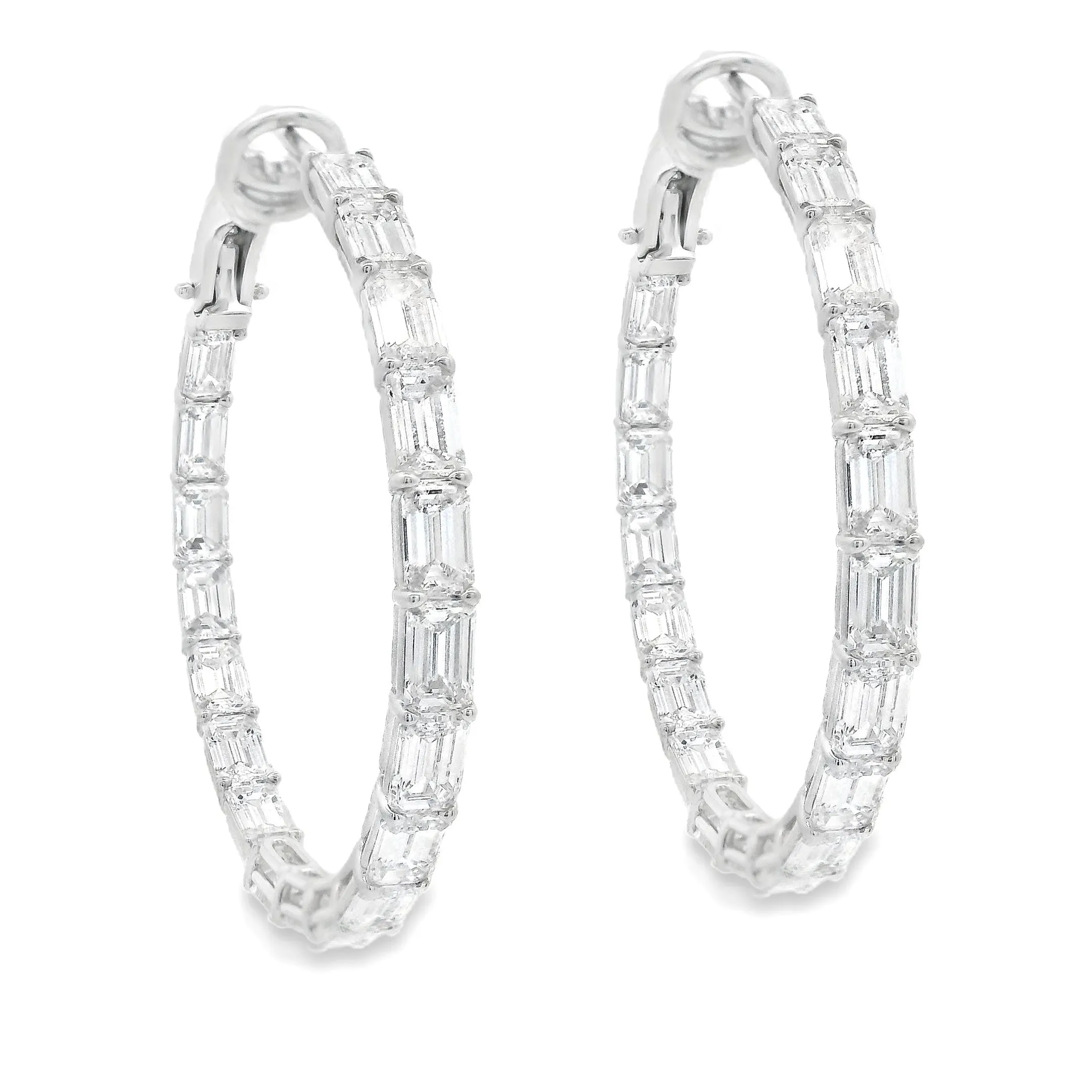 9.45ct 18k White Gold Diamond Hoops