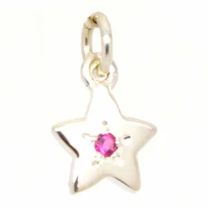 9ct Rose Gold Birthstone Star Charm