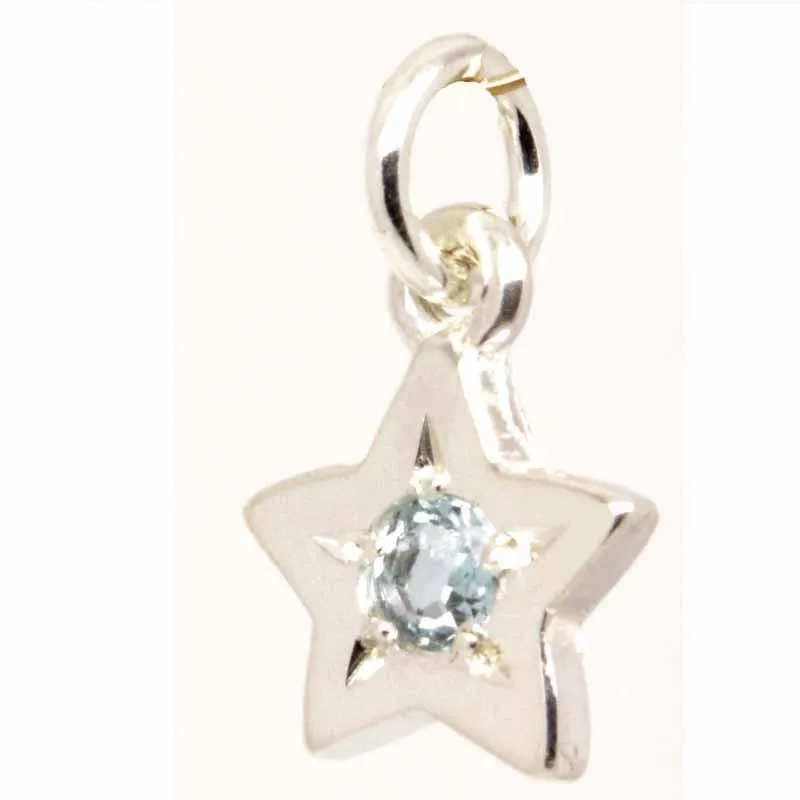 9ct Rose Gold Birthstone Star Charm