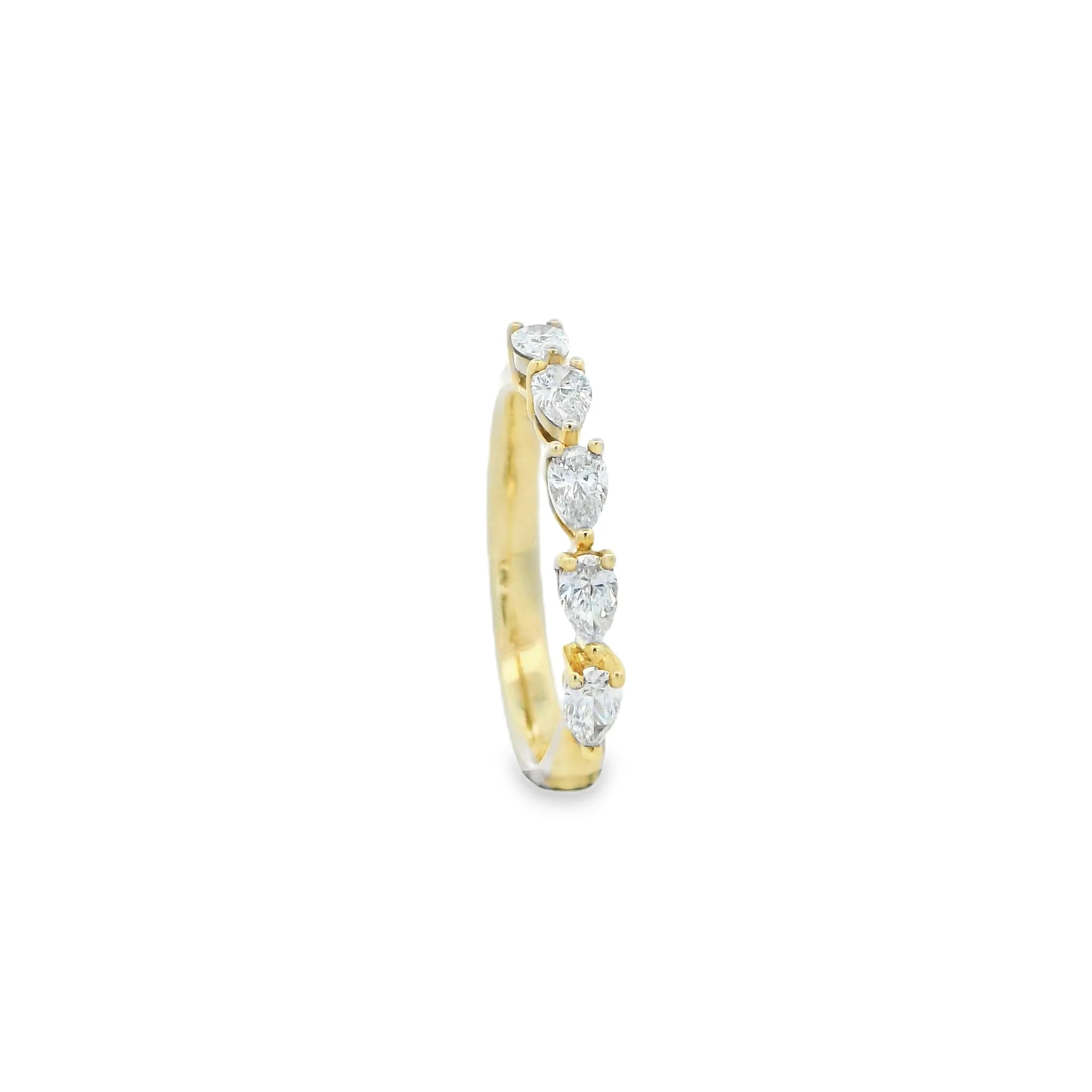 9ct Yellow Gold Pear Cut Lab Grown Diamond Eternity Band TDW= 0.55ct
