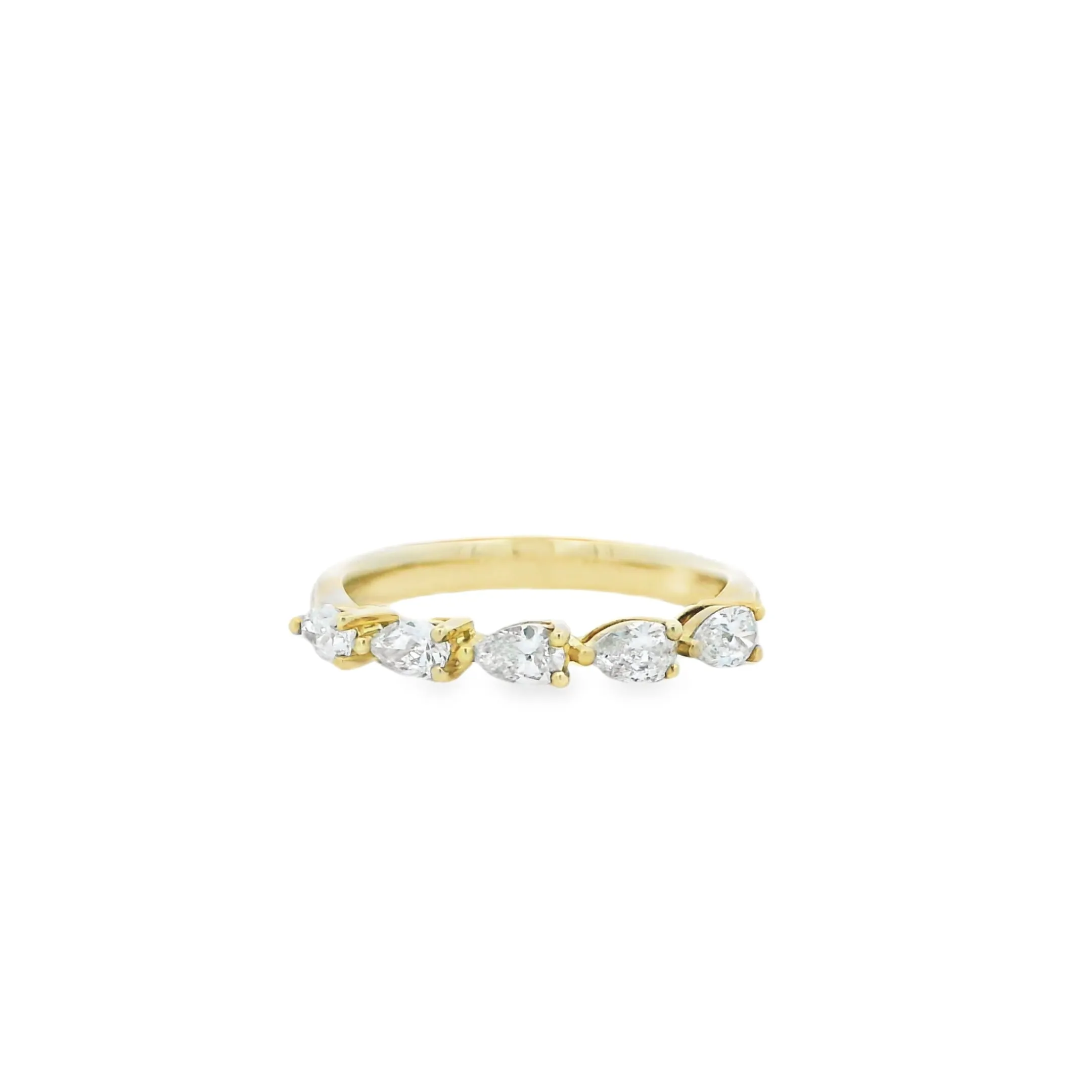 9ct Yellow Gold Pear Cut Lab Grown Diamond Eternity Band TDW= 0.55ct