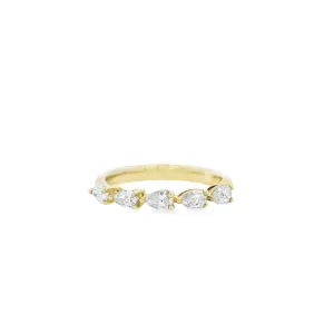 9ct Yellow Gold Pear Cut Lab Grown Diamond Eternity Band TDW= 0.55ct