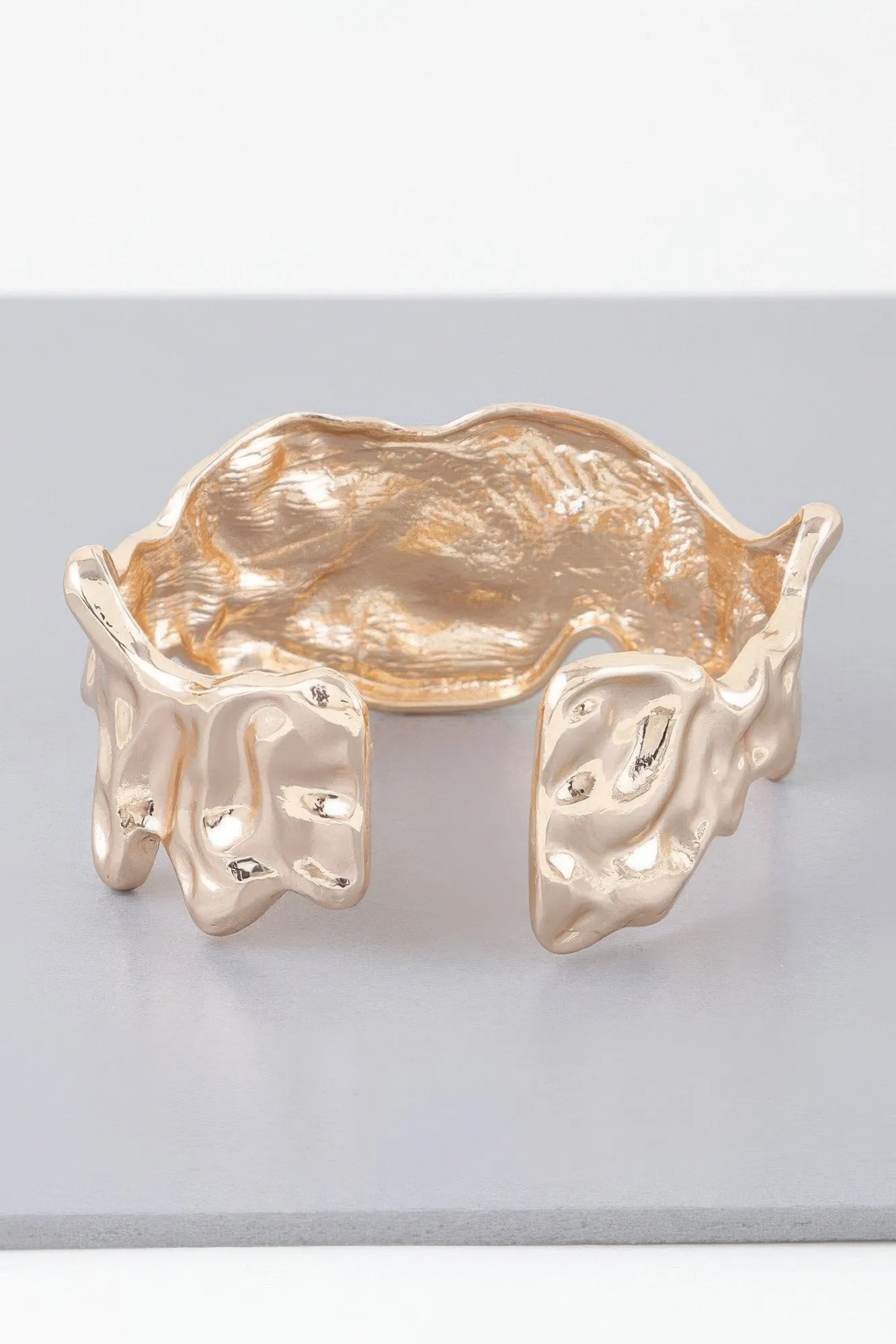 Abstract Ripple Open Cuff Bracelet