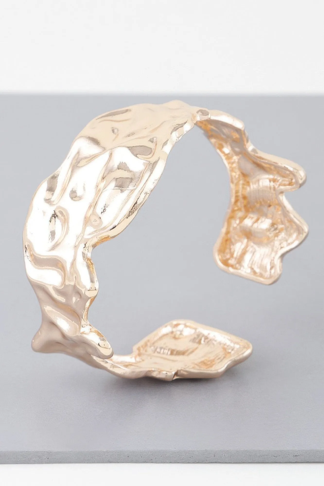 Abstract Ripple Open Cuff Bracelet