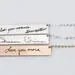Actual Signature Handwriting Necklace,  11 mm 1.5" Bar