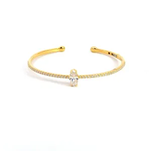 Admirable Marquise Cut Silver Bracelet