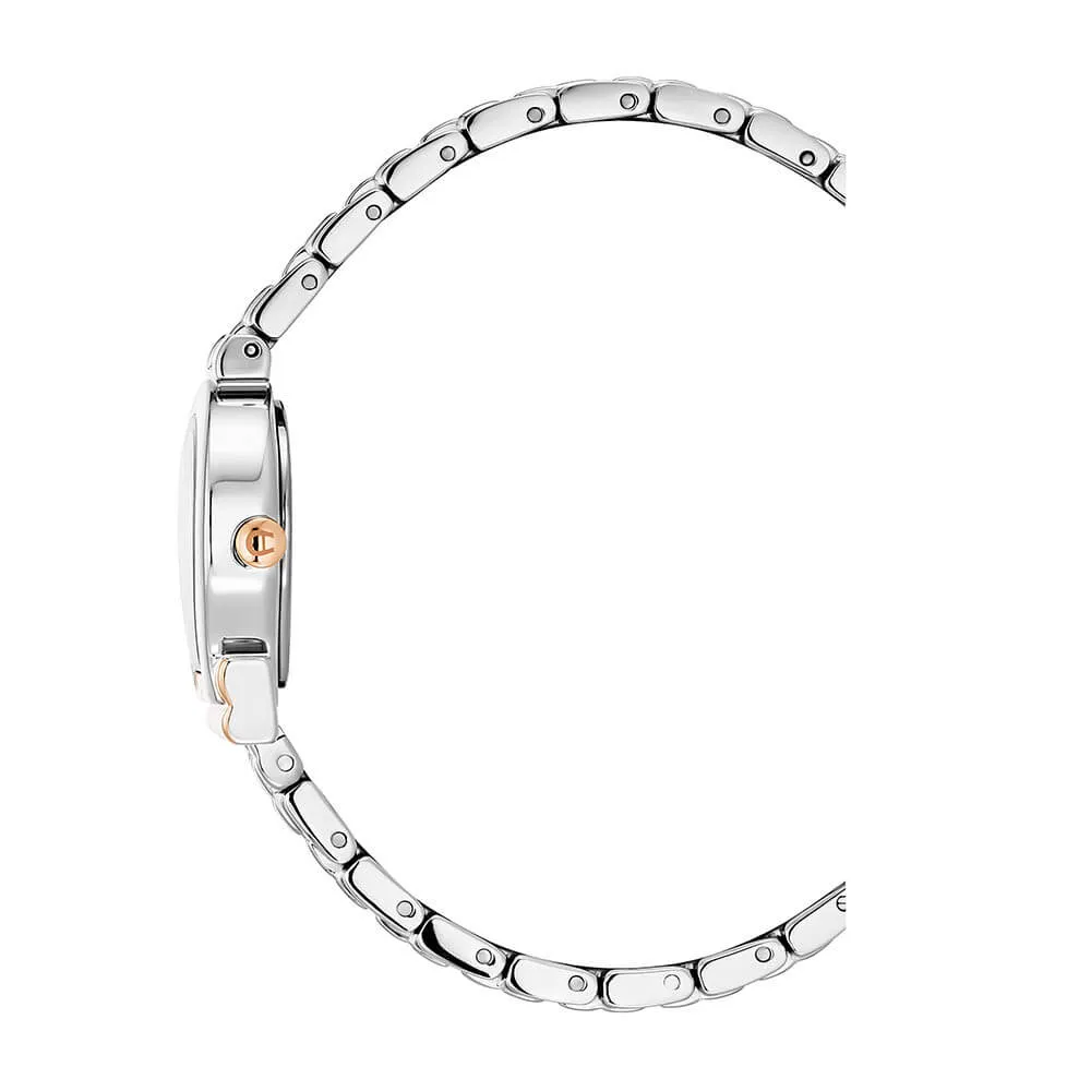 Aigner Tivoli Due Ladies Silver Dial Rose Gold/Silver Stainless Steel Watch