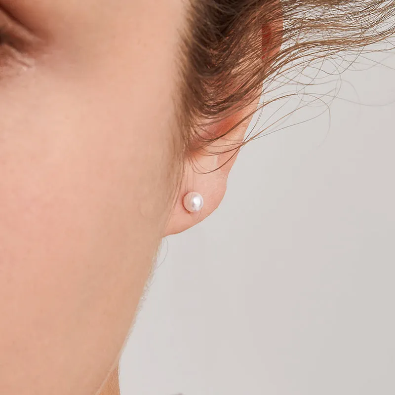 Akoya Pearl 18K Gold Double Pearl Chain Earrings