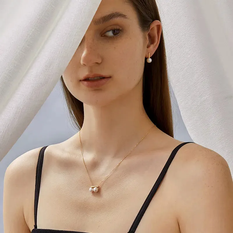 Akoya Saltwater Pearl Earrings 18K Yellow Gold Pearl Earrings