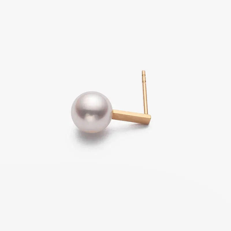 Akoya Saltwater Pearl Earrings 18K Yellow Gold Pearl Earrings