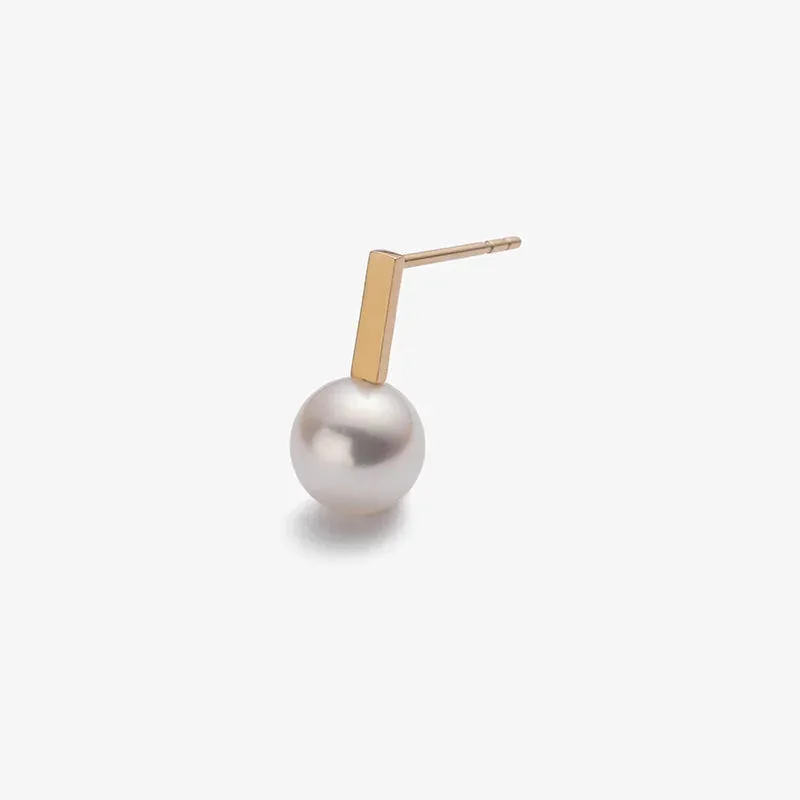 Akoya Saltwater Pearl Earrings 18K Yellow Gold Pearl Earrings