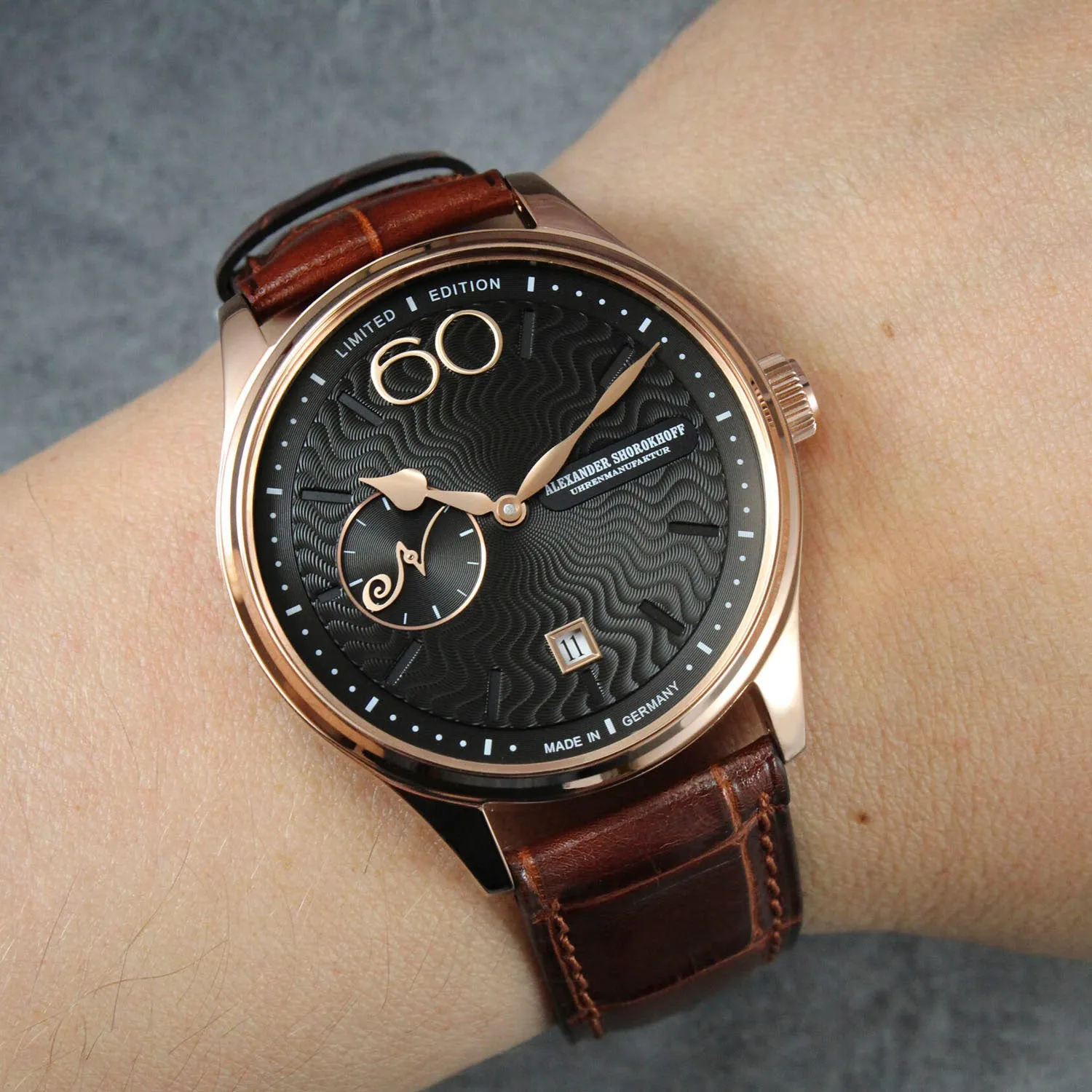 Alexander Shorokhoff Neva Black Limited Edition Stem Winding – AS.NEV03-4