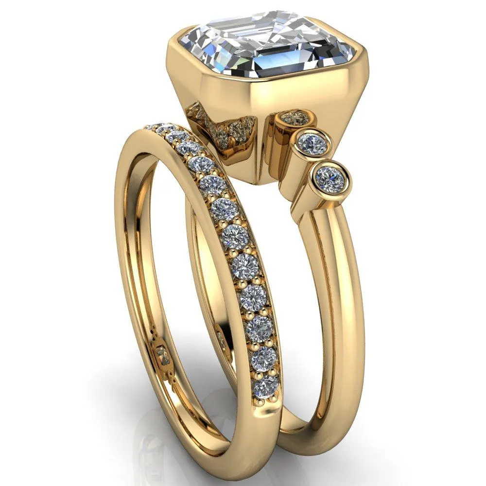 Amelie Asscher Moissanite Full Bezel Engagement Ring