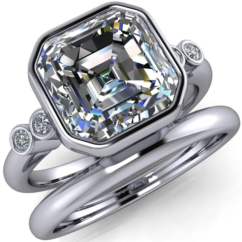 Amelie Asscher Moissanite Full Bezel Engagement Ring