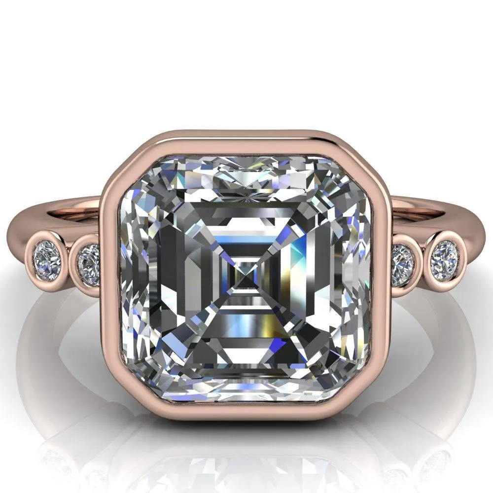 Amelie Asscher Moissanite Full Bezel Engagement Ring