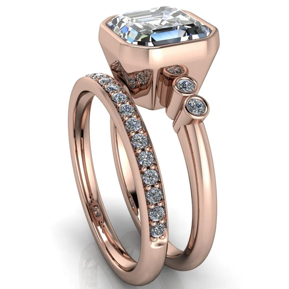 Amelie Asscher Moissanite Full Bezel Engagement Ring