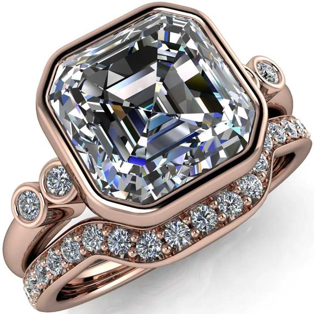 Amelie Asscher Moissanite Full Bezel Engagement Ring