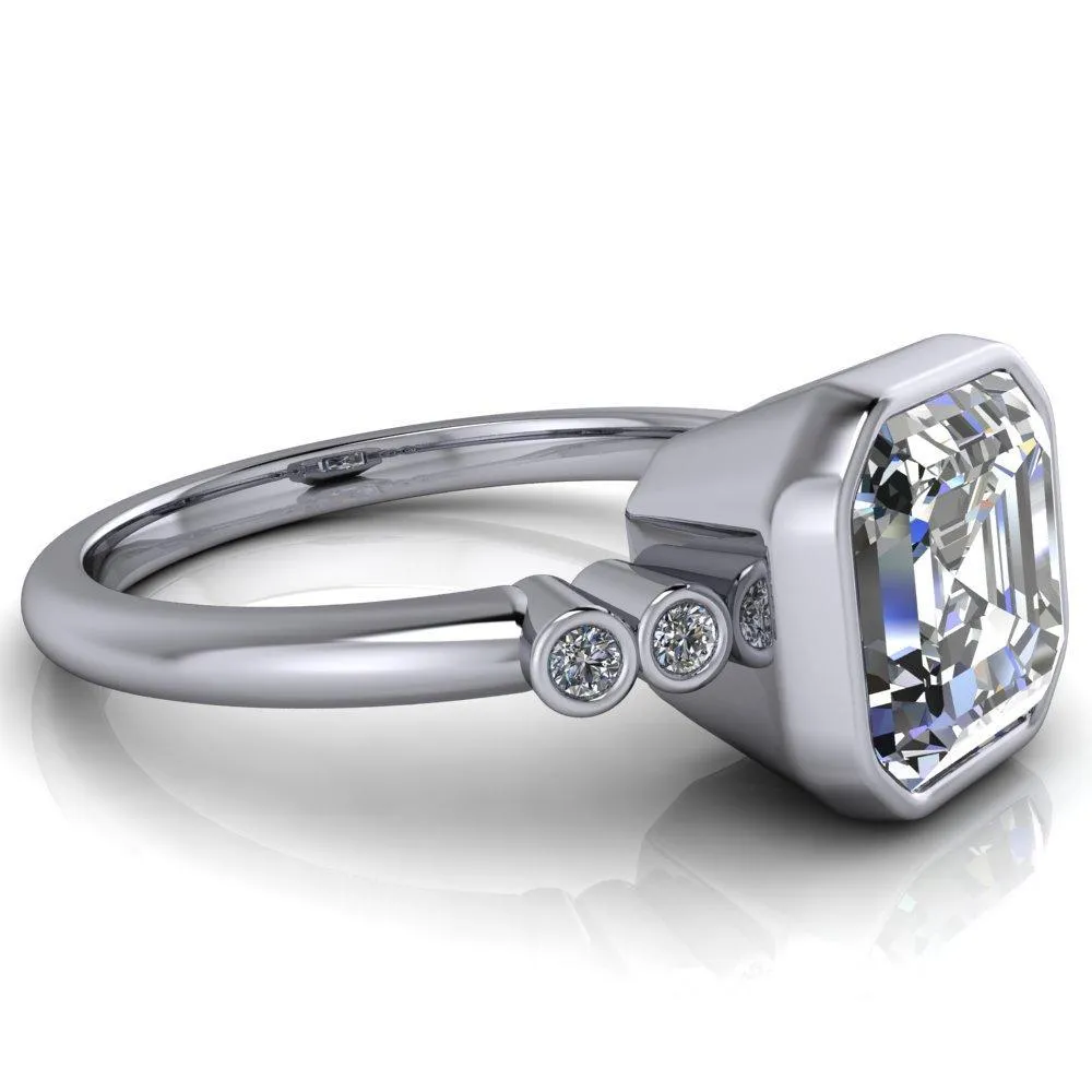 Amelie Asscher Moissanite Full Bezel Engagement Ring