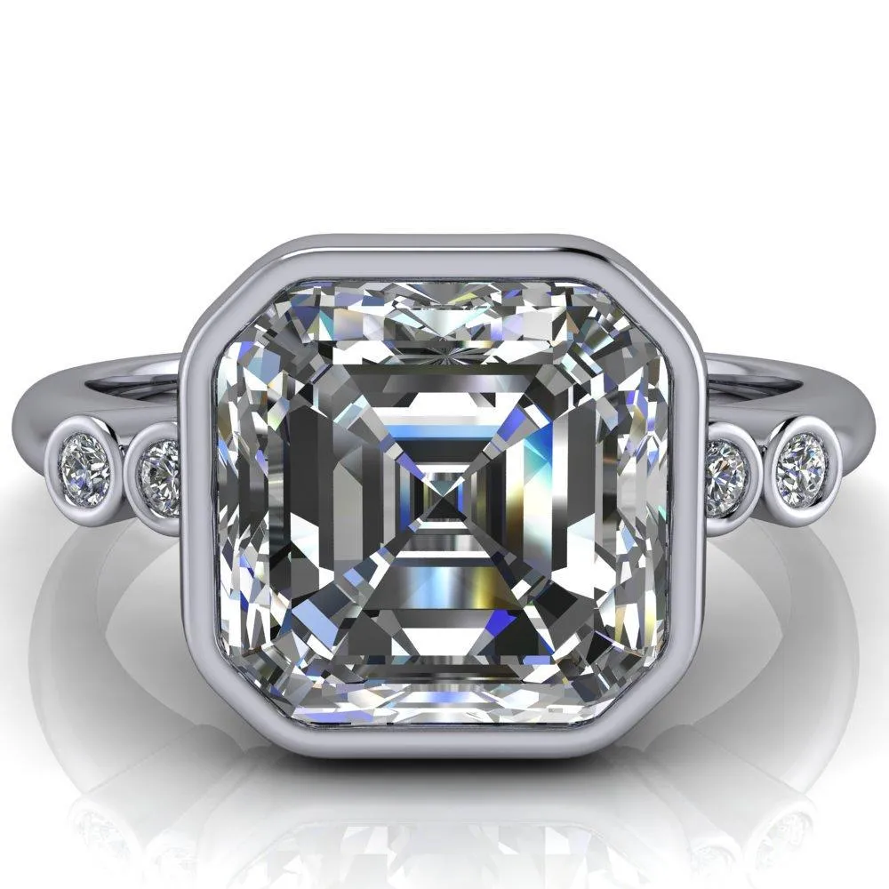 Amelie Asscher Moissanite Full Bezel Engagement Ring