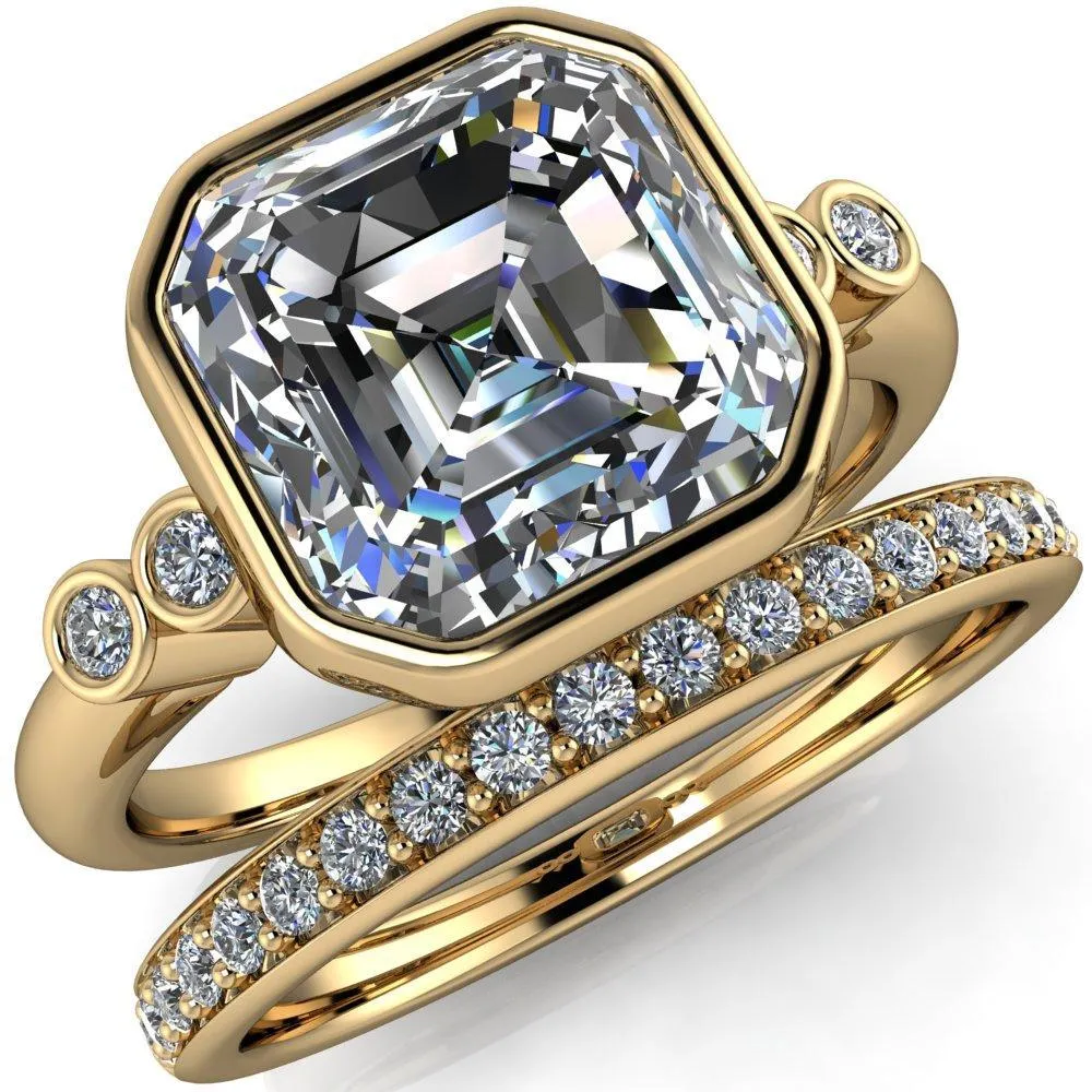 Amelie Asscher Moissanite Full Bezel Engagement Ring