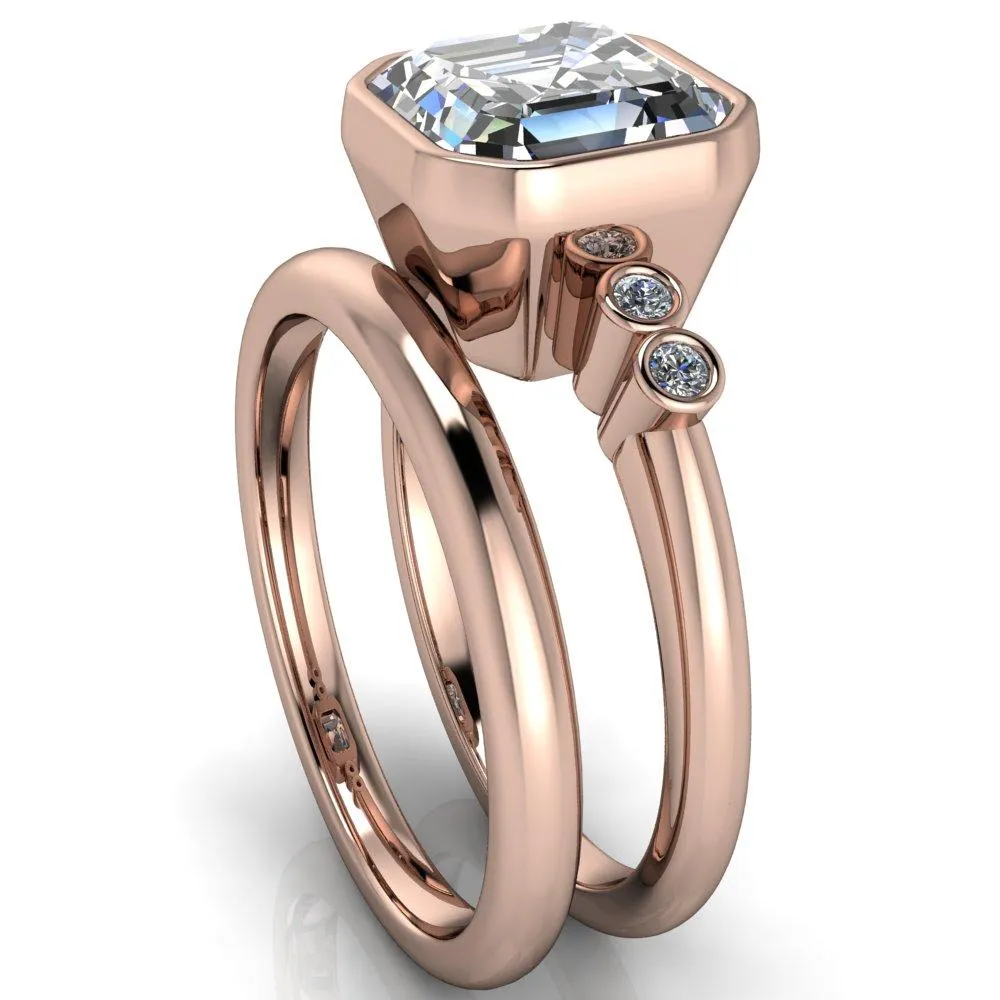 Amelie Asscher Moissanite Full Bezel Engagement Ring