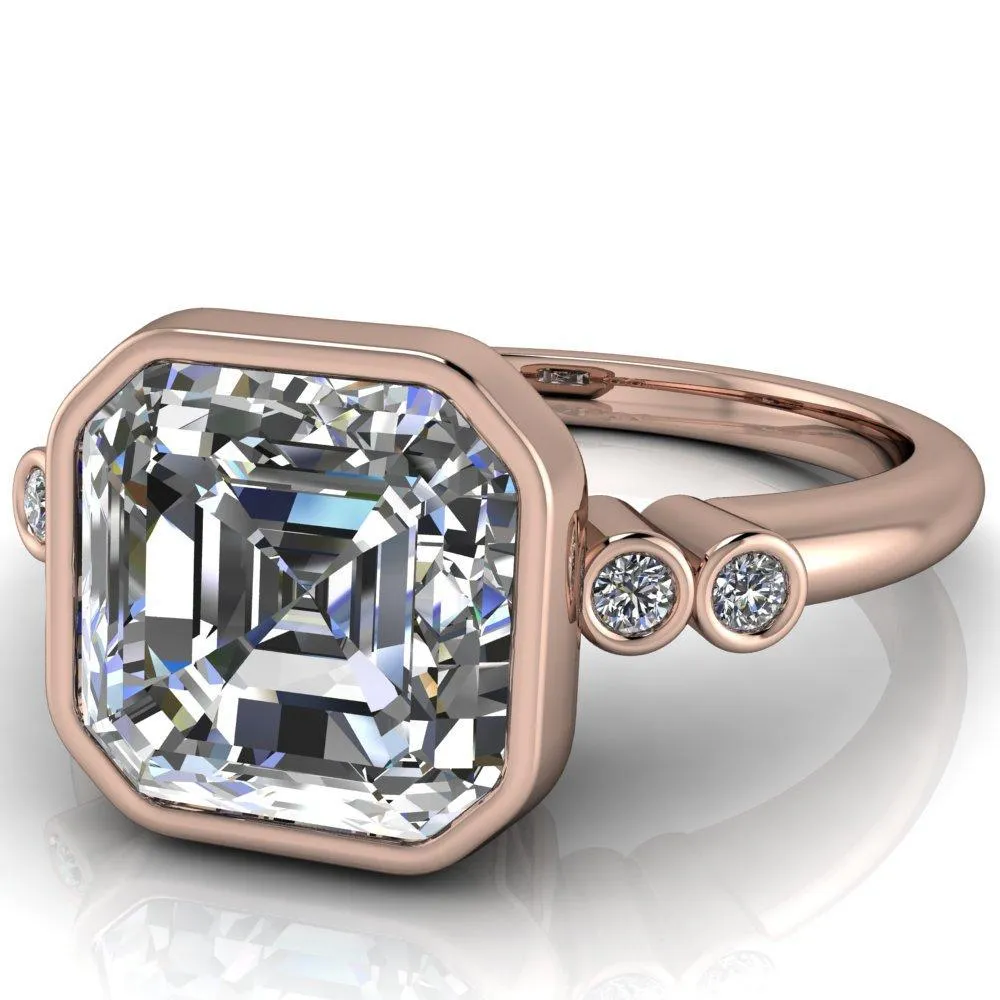 Amelie Asscher Moissanite Full Bezel Engagement Ring