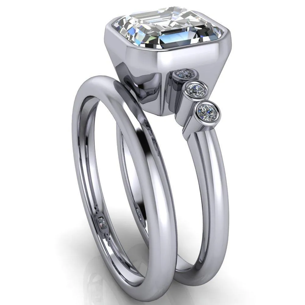 Amelie Asscher Moissanite Full Bezel Engagement Ring