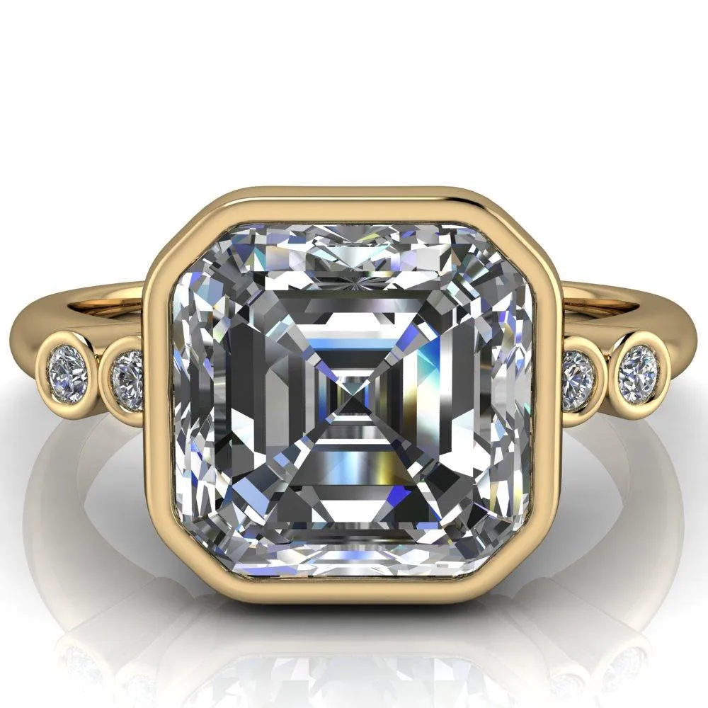 Amelie Asscher Moissanite Full Bezel Engagement Ring