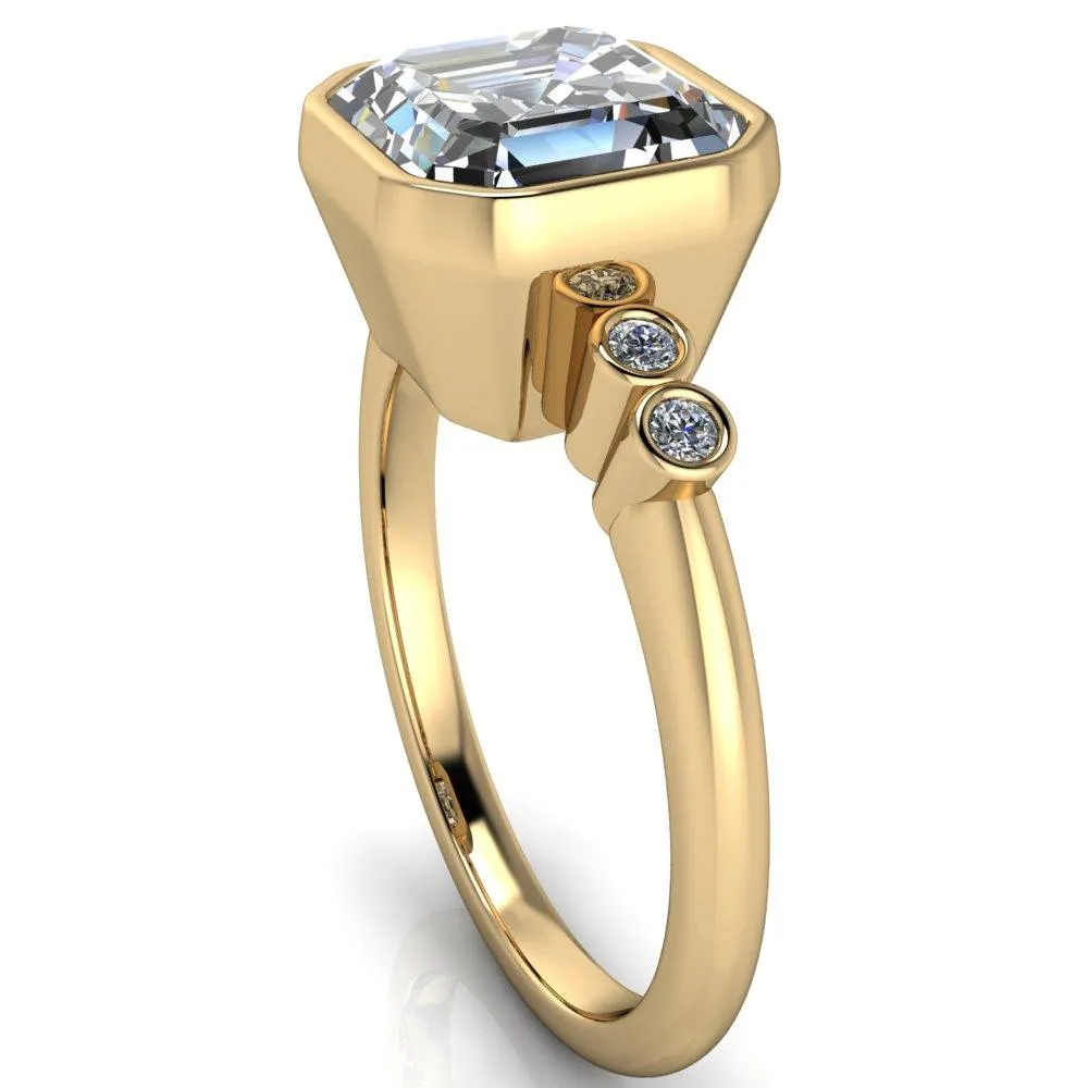 Amelie Asscher Moissanite Full Bezel Engagement Ring