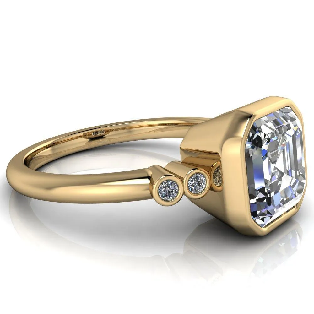 Amelie Asscher Moissanite Full Bezel Engagement Ring