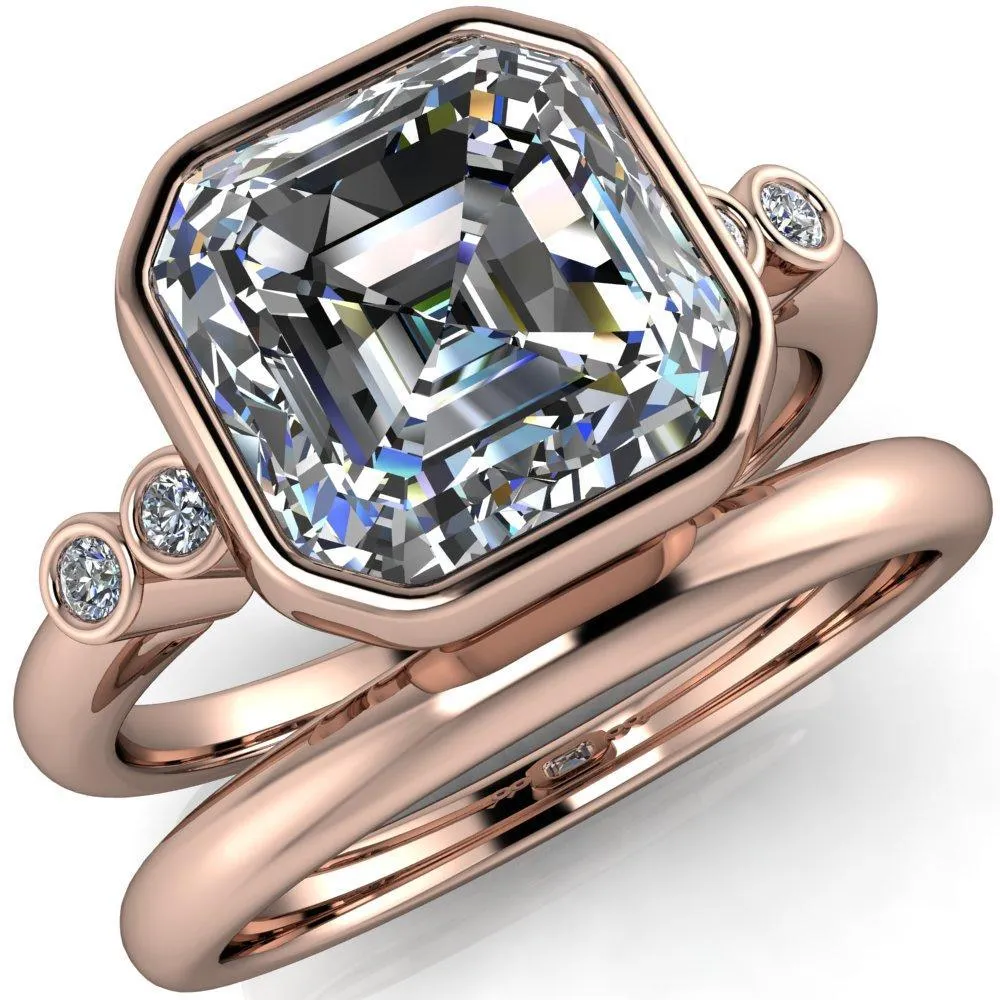Amelie Asscher Moissanite Full Bezel Engagement Ring