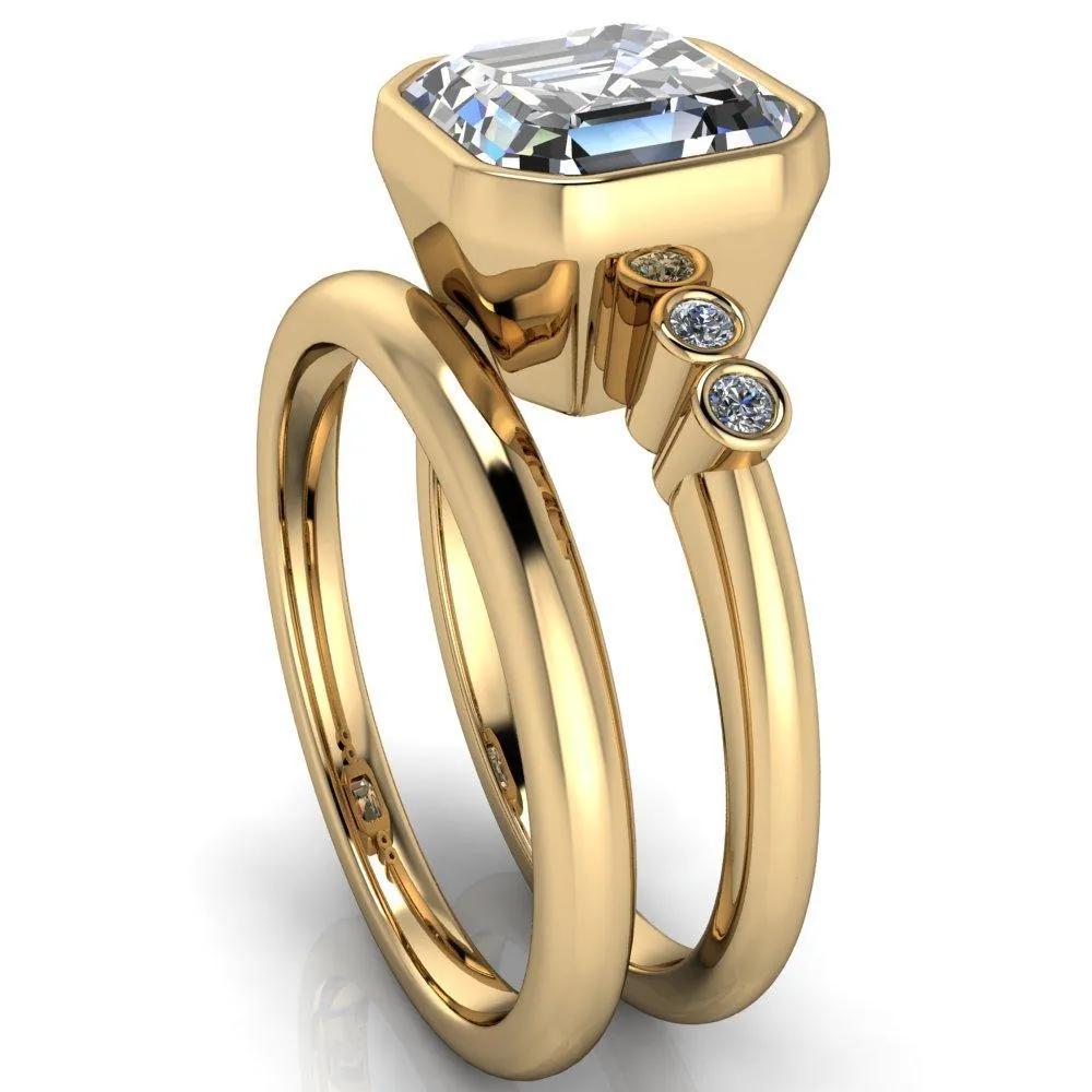 Amelie Asscher Moissanite Full Bezel Engagement Ring