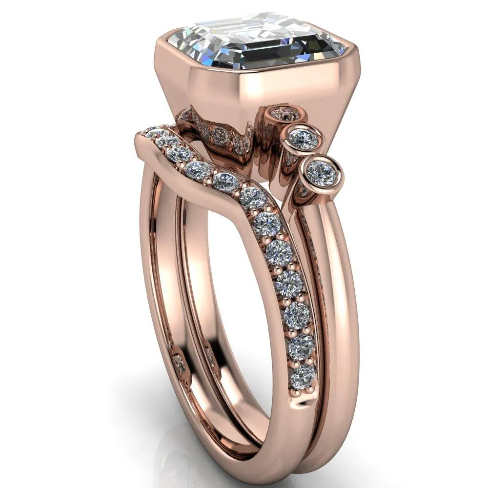 Amelie Asscher Moissanite Full Bezel Engagement Ring