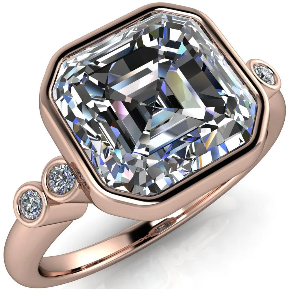 Amelie Asscher Moissanite Full Bezel Engagement Ring