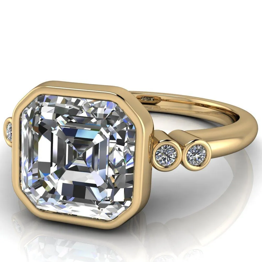 Amelie Asscher Moissanite Full Bezel Engagement Ring