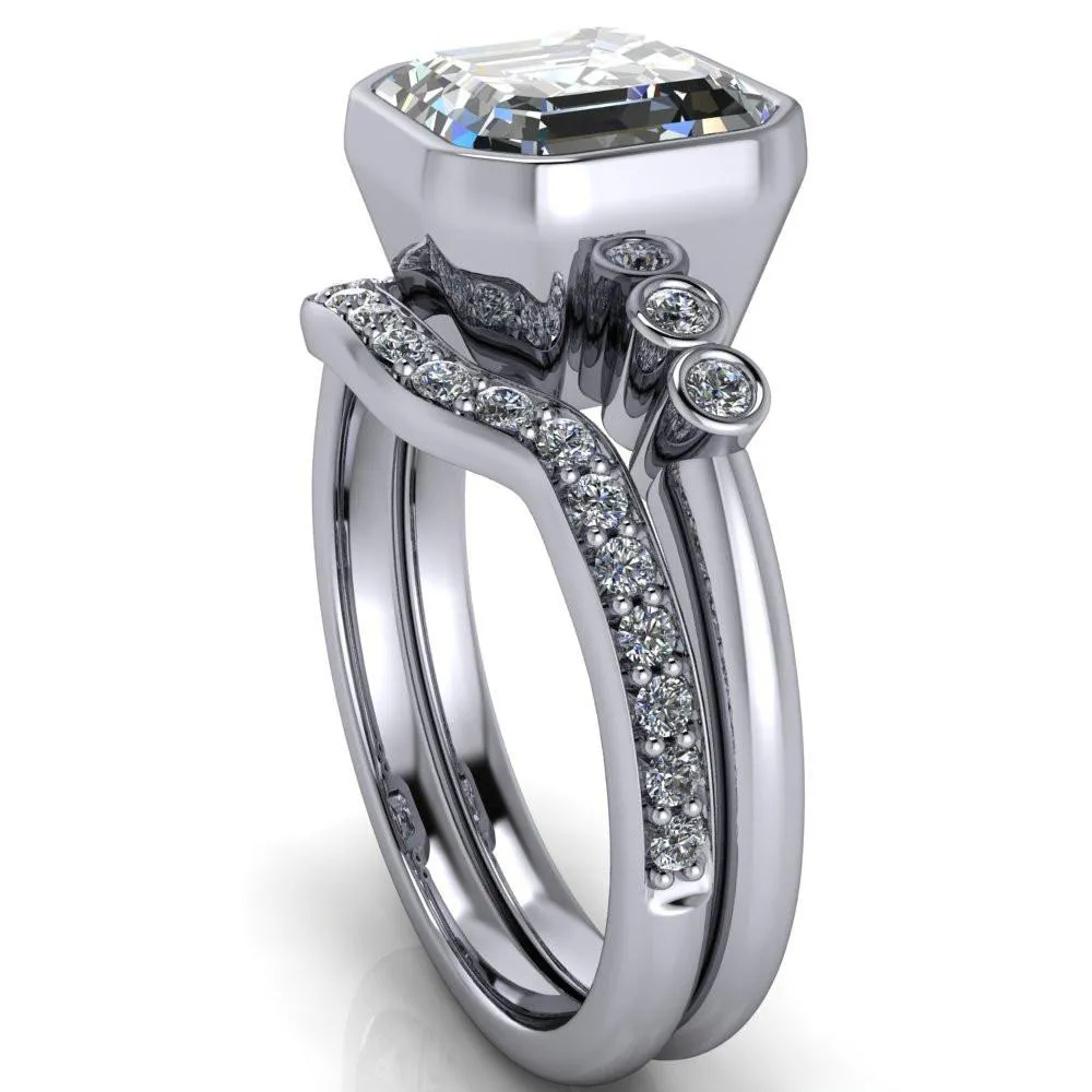 Amelie Asscher Moissanite Full Bezel Engagement Ring