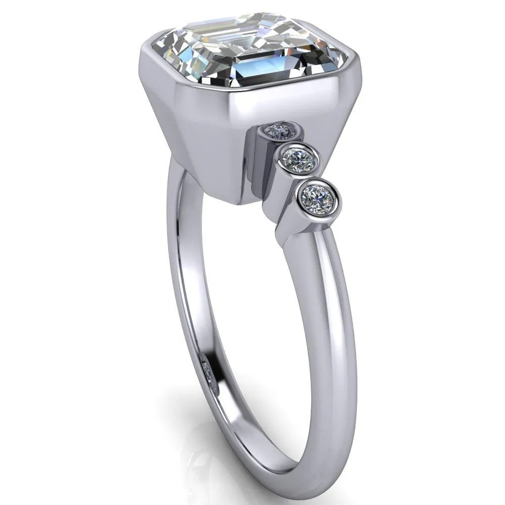 Amelie Asscher Moissanite Full Bezel Engagement Ring