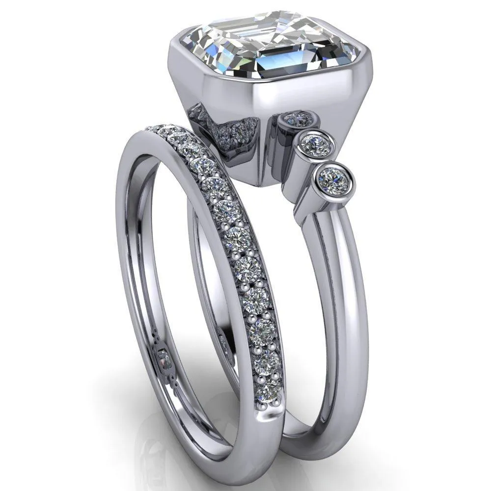 Amelie Asscher Moissanite Full Bezel Engagement Ring