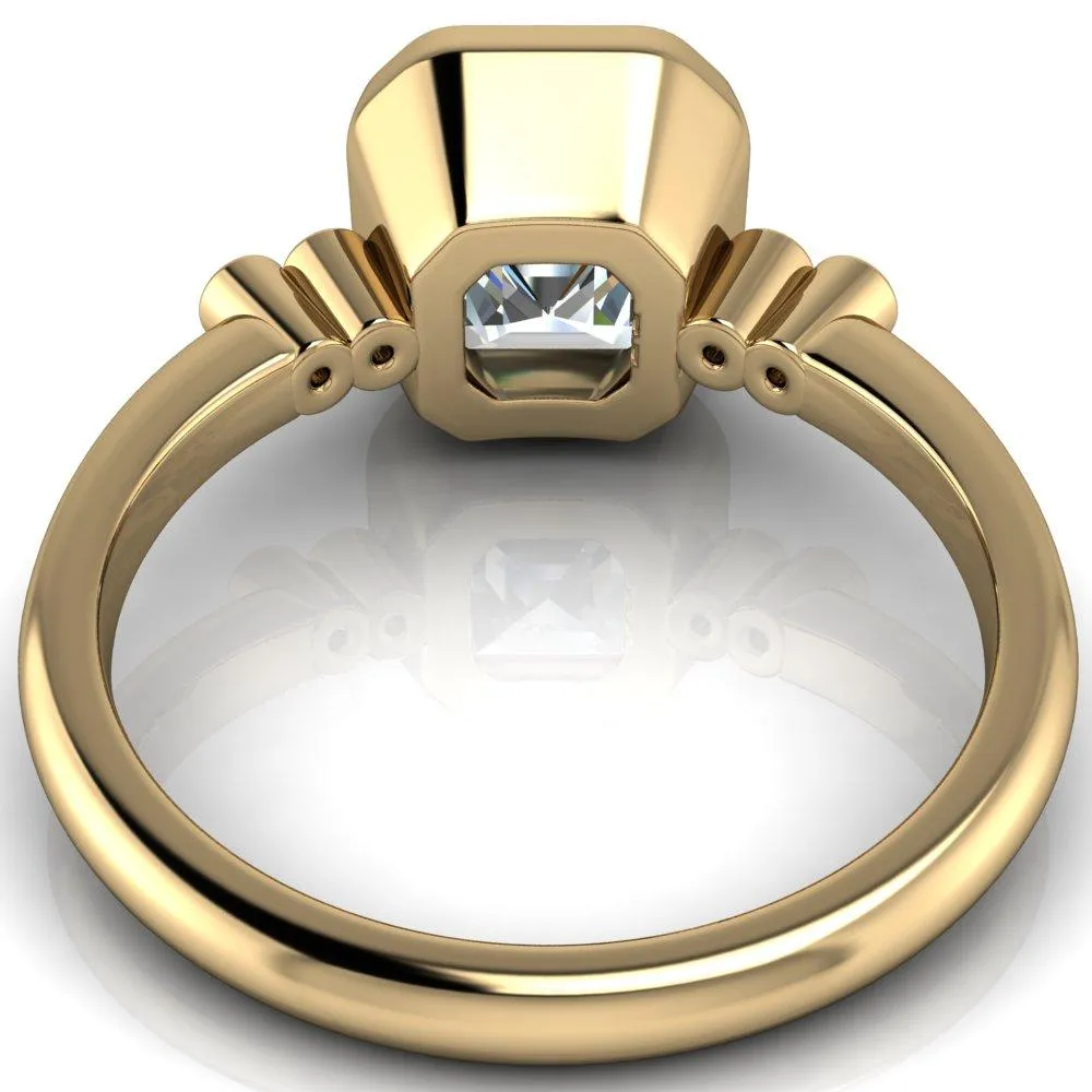 Amelie Asscher Moissanite Full Bezel Engagement Ring