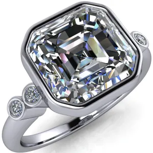 Amelie Asscher Moissanite Full Bezel Engagement Ring