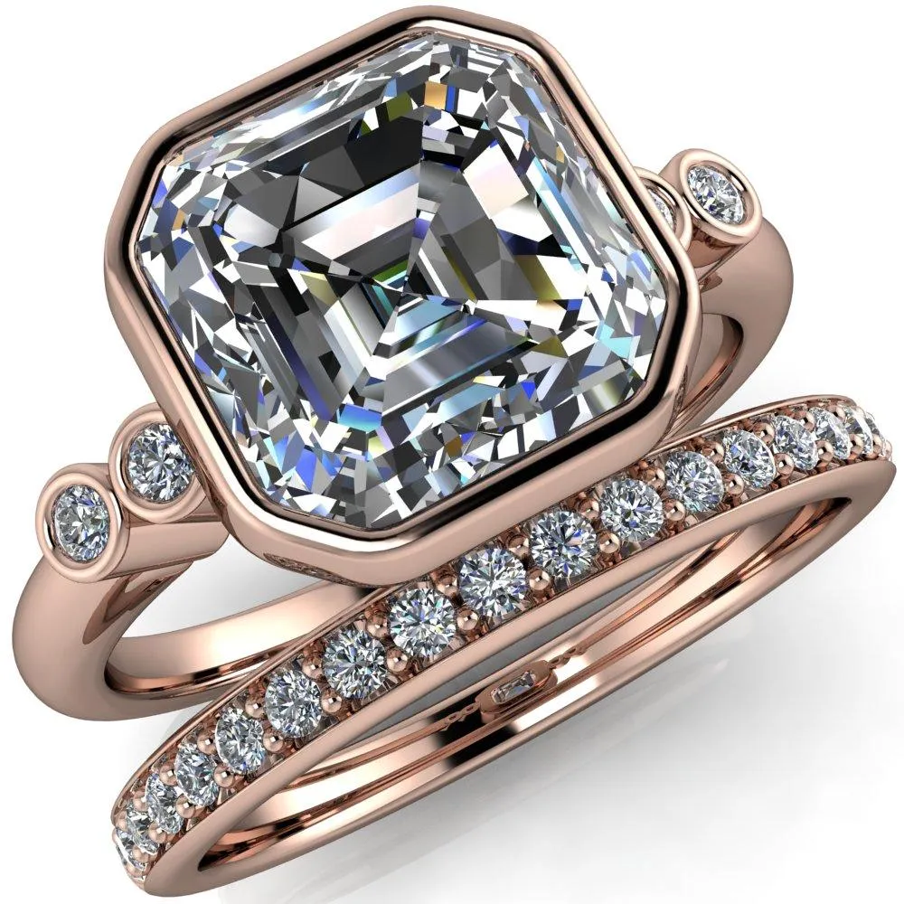 Amelie Asscher Moissanite Full Bezel Engagement Ring
